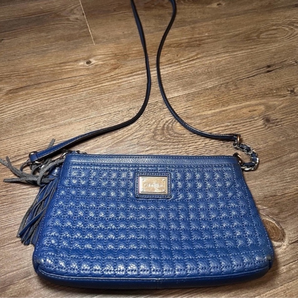 🦋Blue CALVIN KLEIN Quilted Crossbody Purse